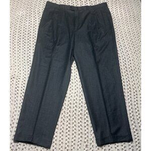 Zanella Nordstrom Gray 100% Wool Dress Pants Slacks 44x32 Duncan‎ Trousers Italy